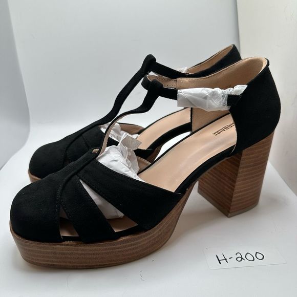 CUSHIONAIRE Women's Mary Jane Platform Heels +Memory Foam 11 BLACK - Picture 3 of 7